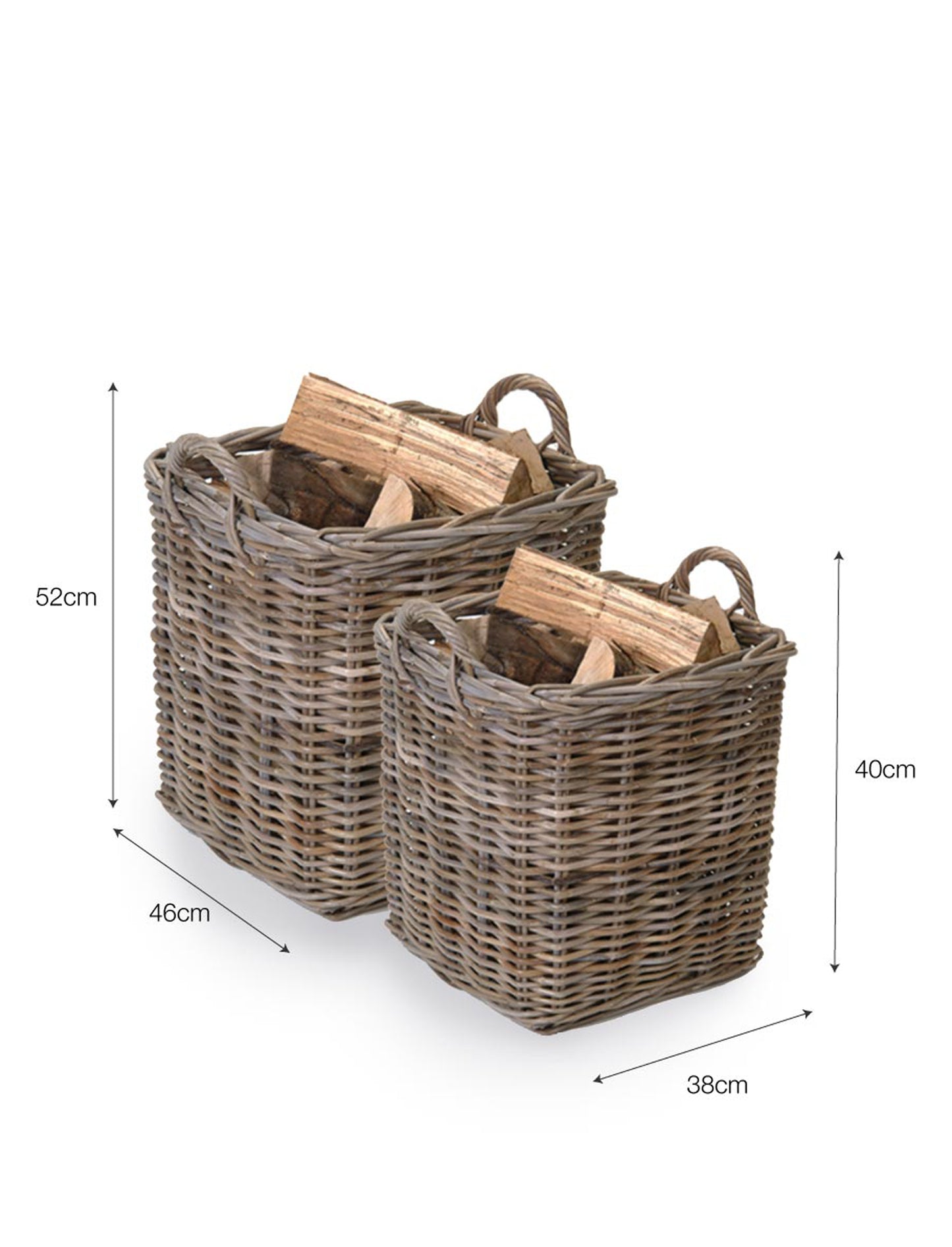 Bembridge Square Baskets Set of 2 Natural - Log Storage & Baskets - Garden Trading -