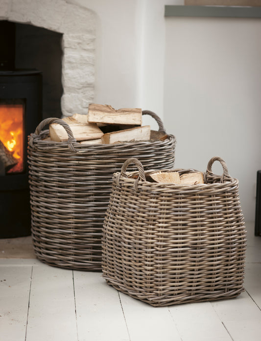 Bembridge Tapered Basket Natural - Log Storage & Baskets - Garden Trading -