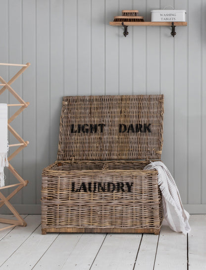 Bembridge Dark & Lights Laundry Chest Natural - Storage & Shelving - Garden Trading -