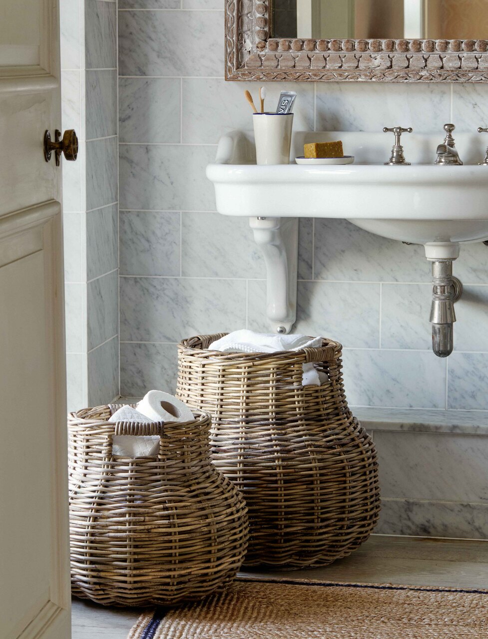 Bembridge Round Storage Baskets Set of 2 - Baskets - Garden Trading -