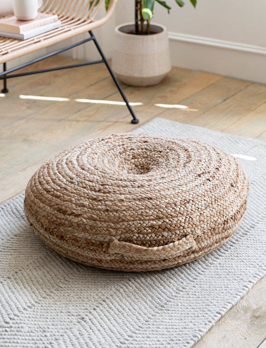 Cerney Floor Cushion Small Natural - Cushions, Throws & Seat Pads - Garden Trading -