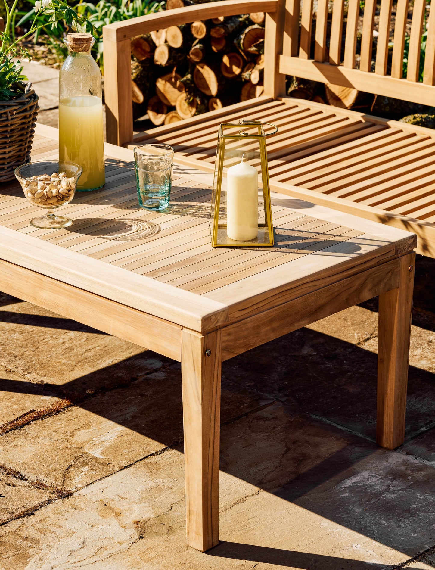 Comfort Teak 4 Seater & Coffee Table Set - Tables & Sets - Garden Trading -