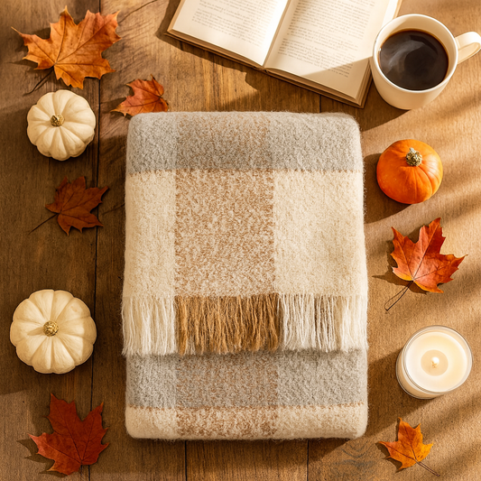 Autumnal Check Throw