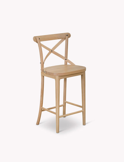 Ferndale Cross Back Bar Stool Natural - Bar Tables & Stools - Garden Trading -