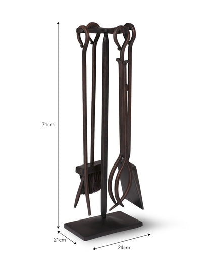 Classic Fireside Tools Set of 4 Antique Bronze - Fireside Accessories - Garden Trading -