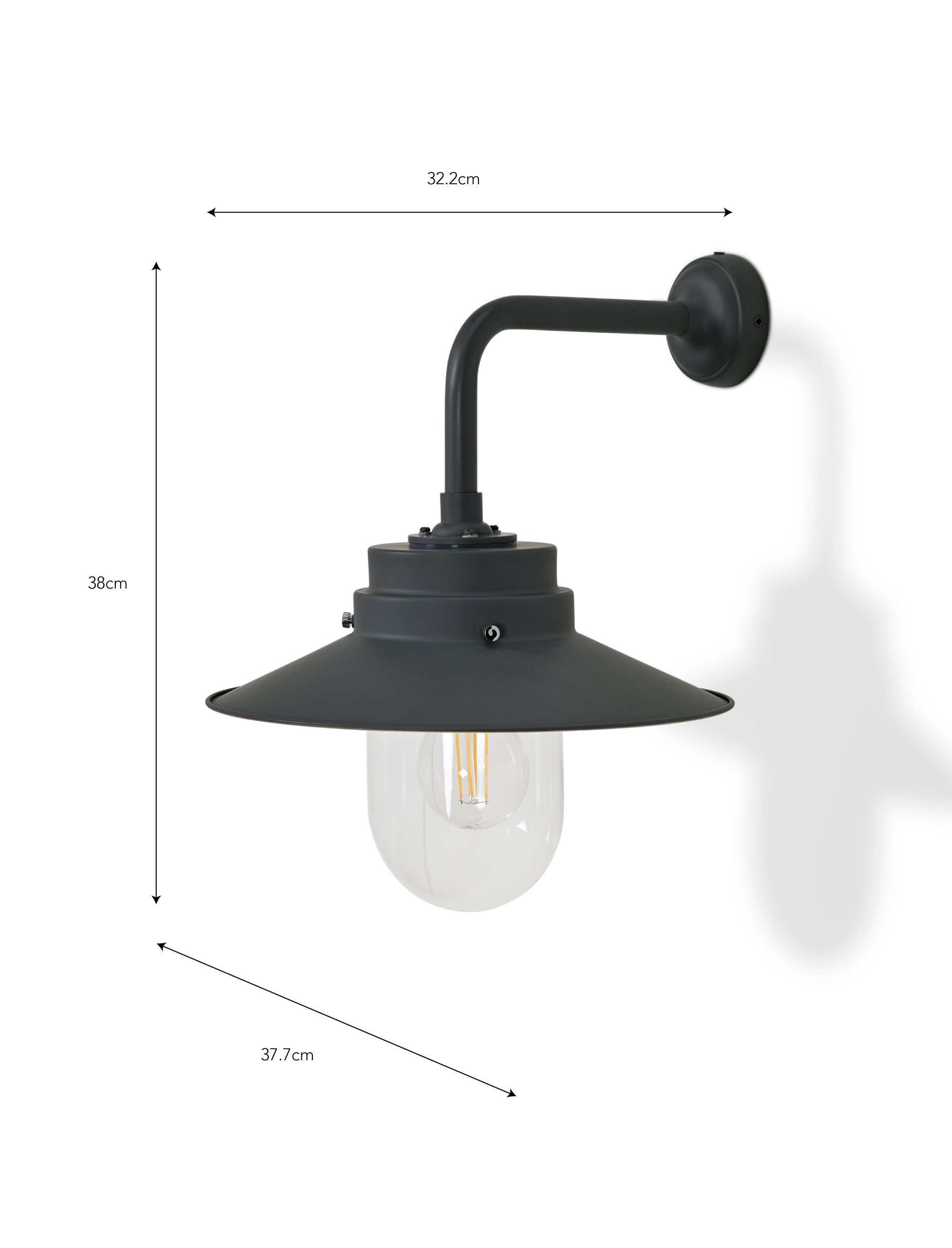 Semington Wall Light Carbon Steel - Wall Lights - Garden Trading -