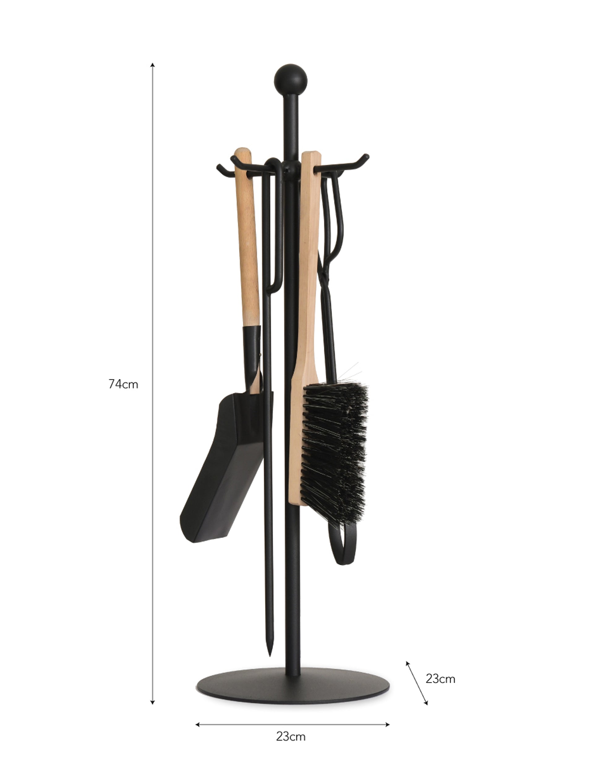 Jutland Fireside Tool Set Black - Fireside Accessories - Garden Trading -