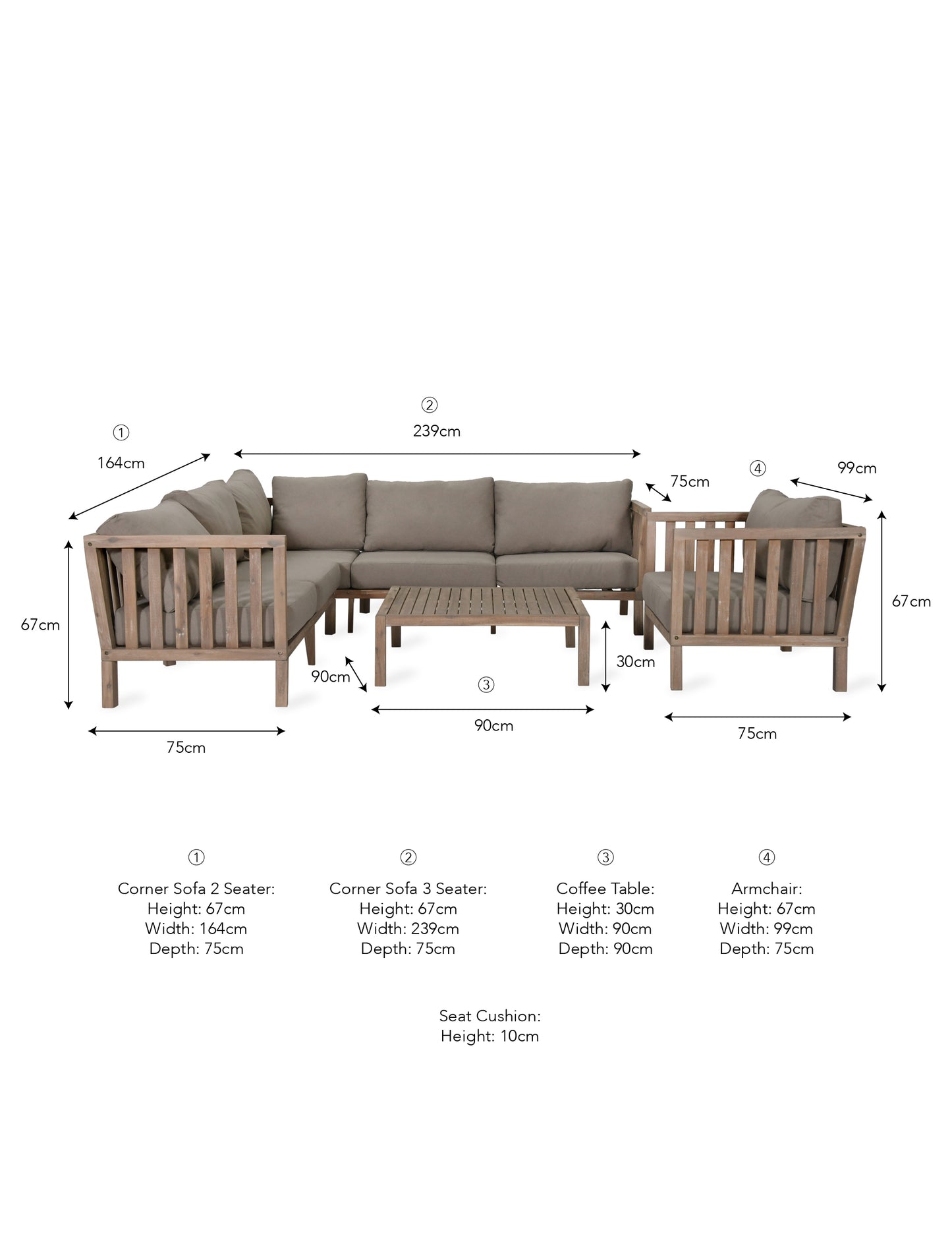 Porthallow Corner Sofa Set Natural