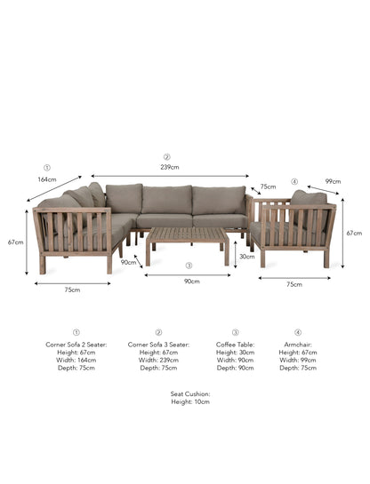Porthallow Corner Sofa Set Natural