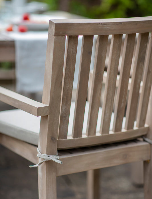 Porthallow Dining Chairs with Arms Set of 2 Natural - Chairs & Loungers - Garden Trading -