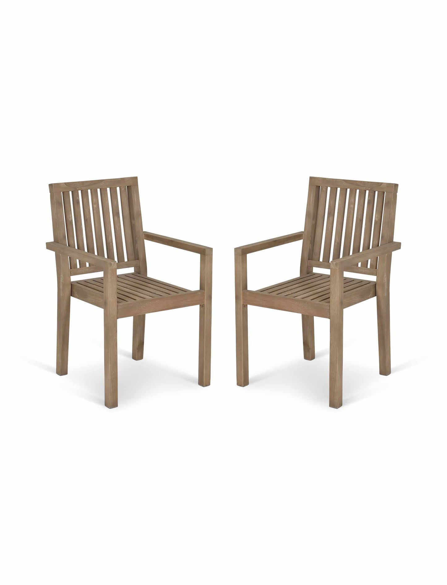 Porthallow Dining Chairs with Arms Set of 2 Natural - Chairs & Loungers - Garden Trading -