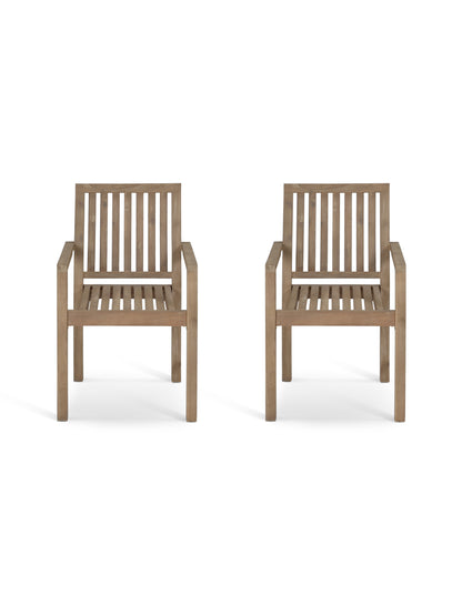 Porthallow Dining Chairs with Arms Set of 2 Natural
