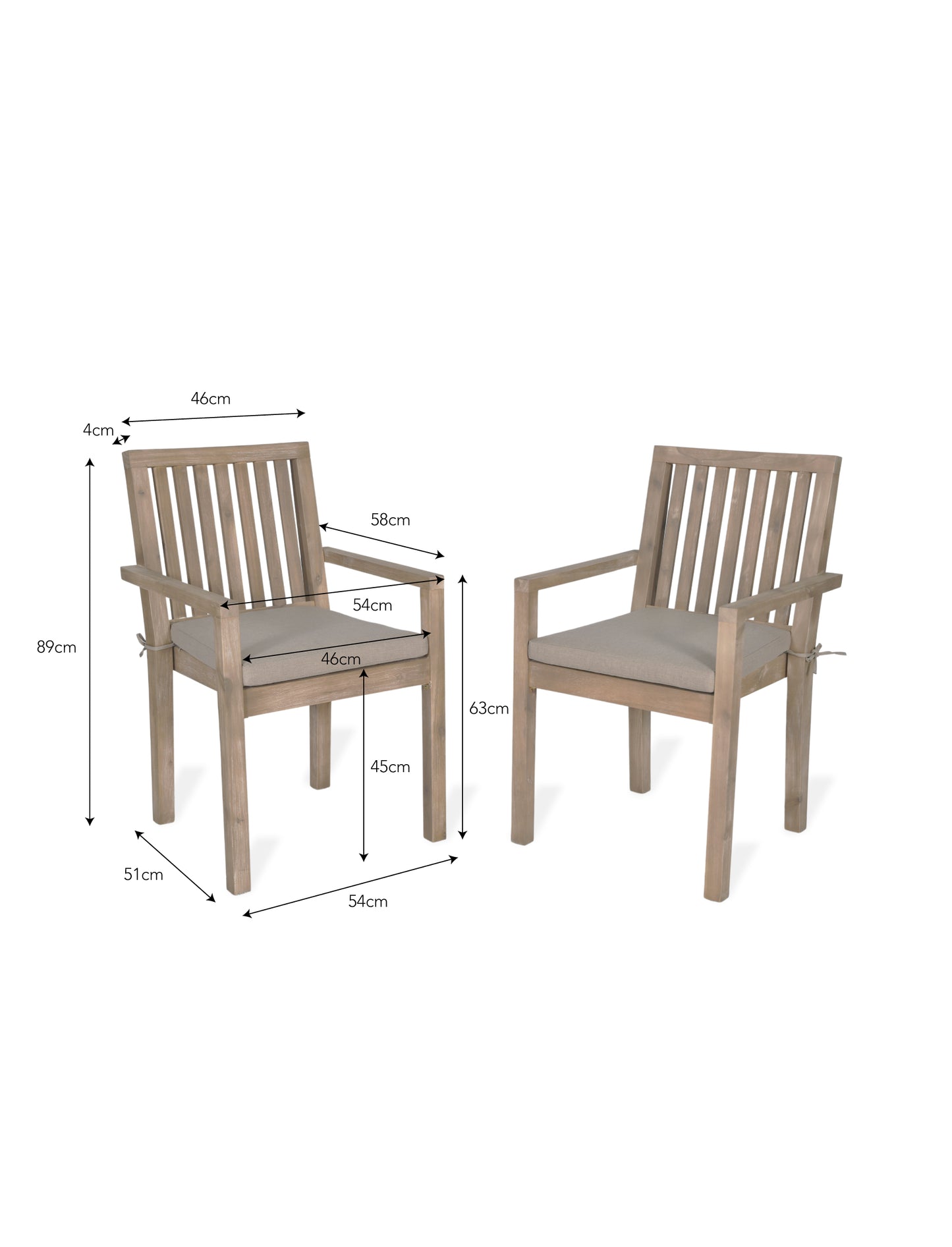 Porthallow Dining Chairs with Arms Set of 2 Natural