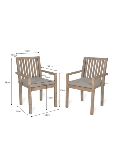 Porthallow Dining Chairs with Arms Set of 2 Natural