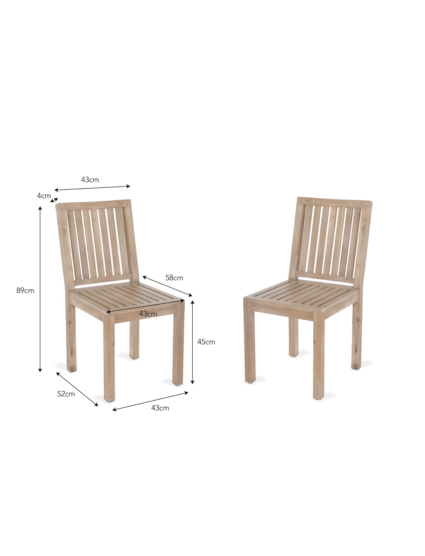 Porthallow Dining Chairs Set of 2 Natural - Chairs & Loungers - Garden Trading -