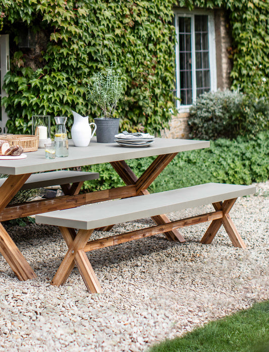 Burford Bench, Large in Natural - Polystone - Tables & Sets - Garden Trading -