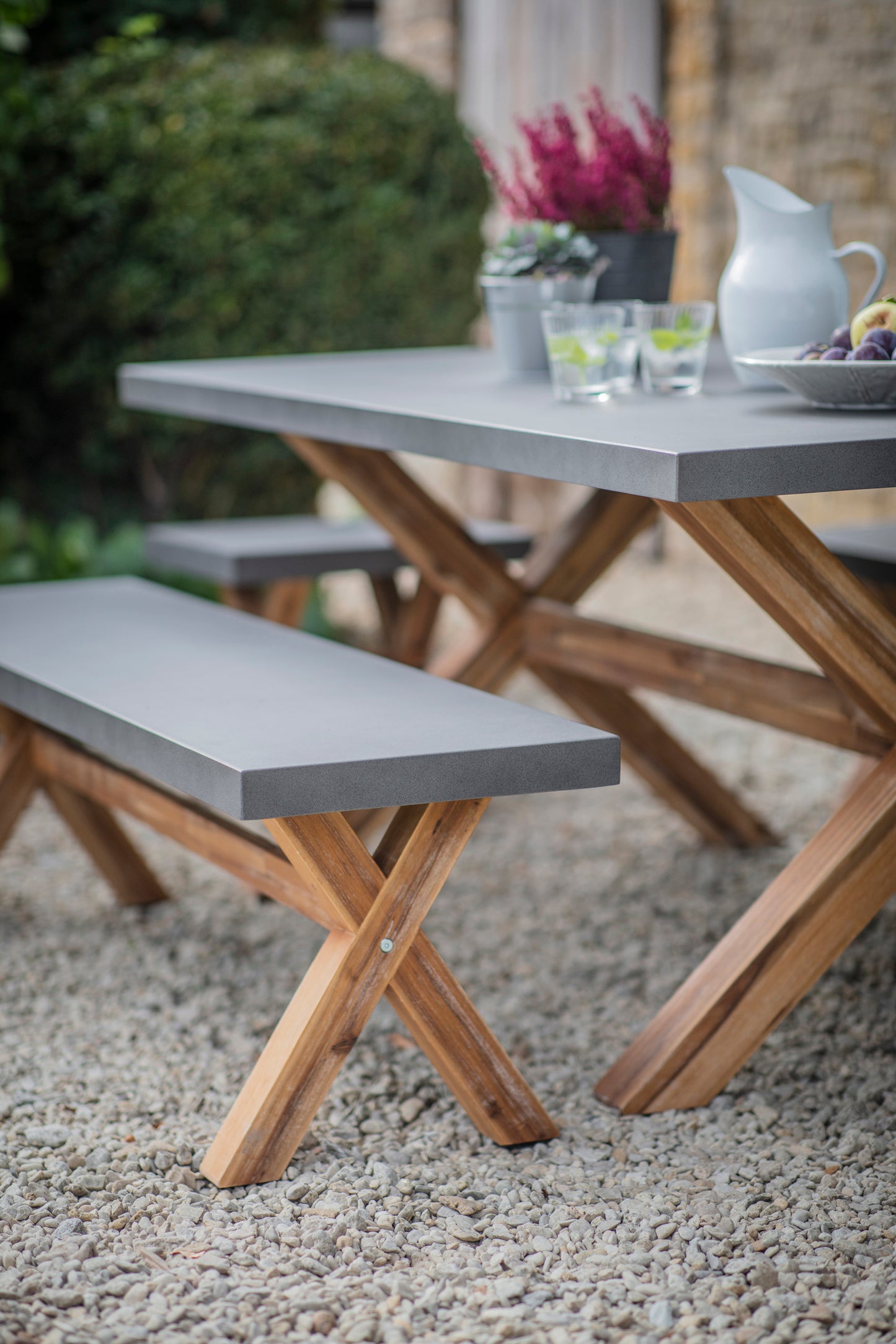 Burford Table & Bench Set Large Natural