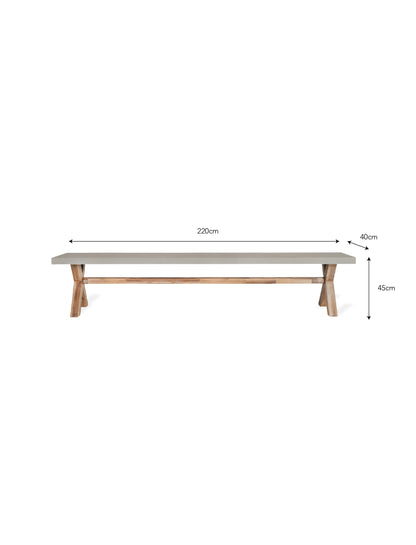 Burford Table & Bench Set Large Natural