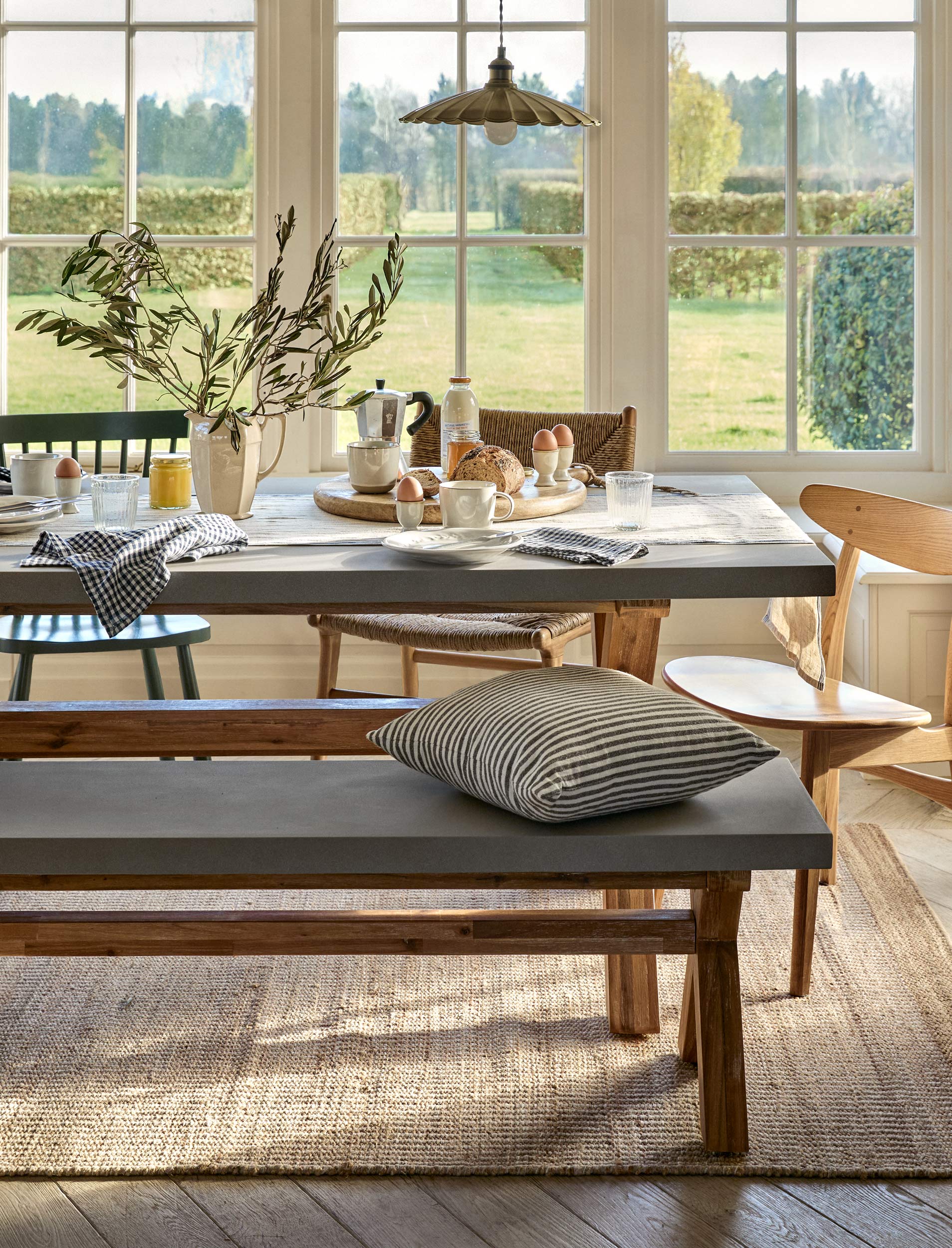 Burford Bench, Small in Natural - Polystone - Tables & Sets - Garden Trading -