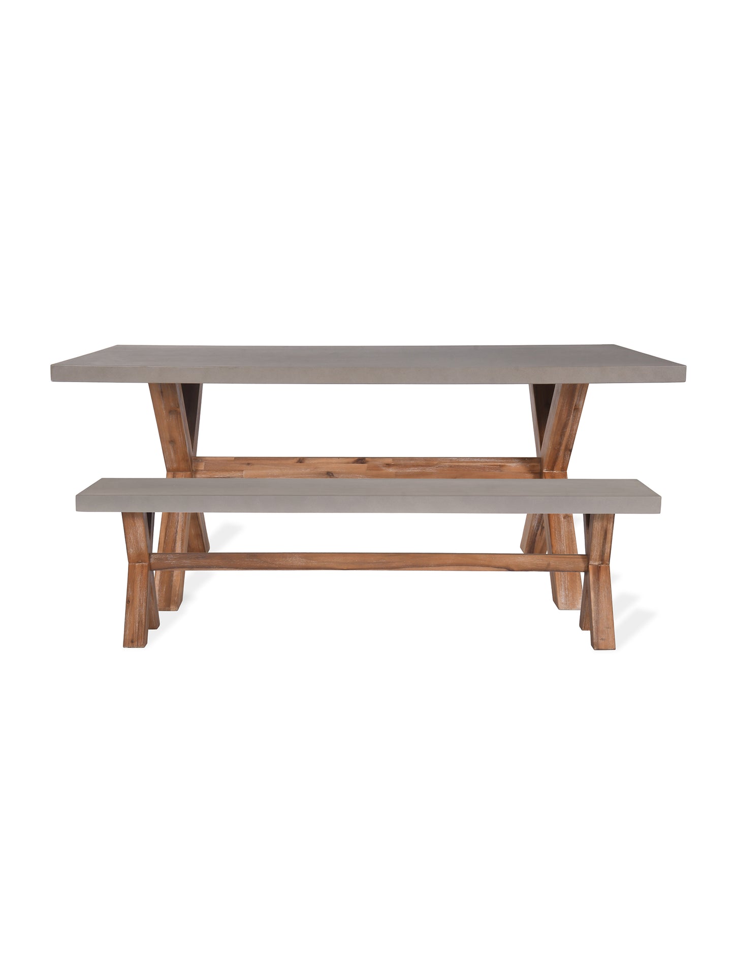 Burford Table & Bench Set Small Natural