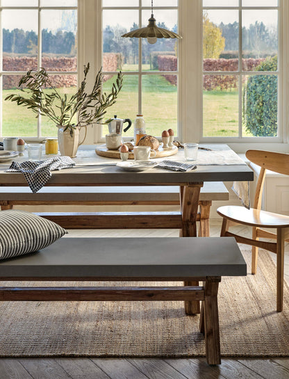 Burford Table & Bench Set Small Natural