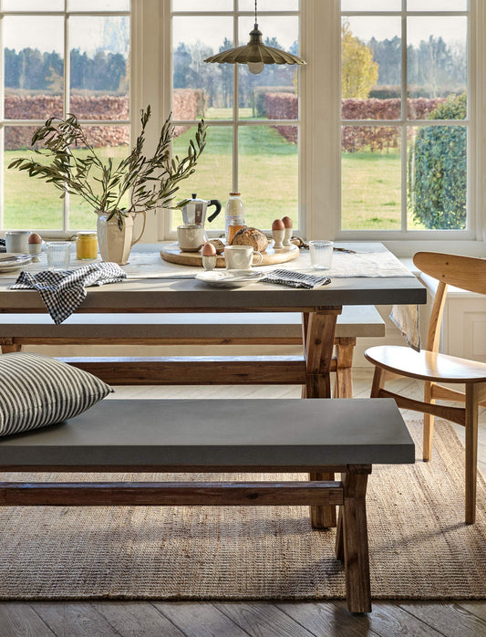 Burford Table & Bench Set Small Natural