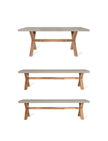 Burford Table & Bench Set Small Natural