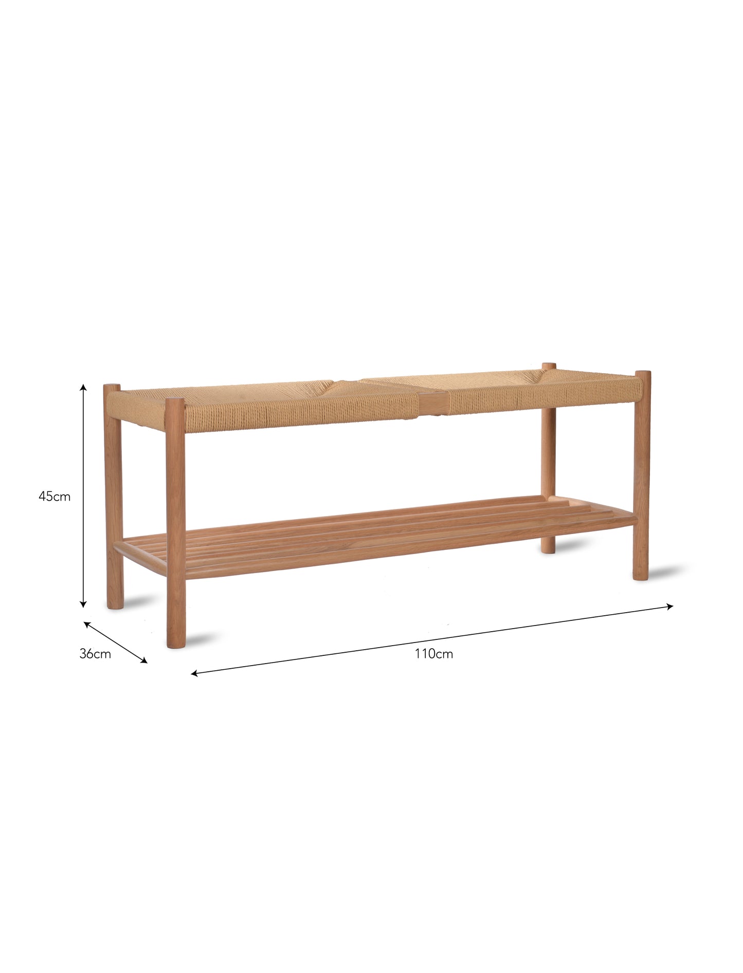 Longworth Hallway Bench Natural - Shoe Storage - Garden Trading -