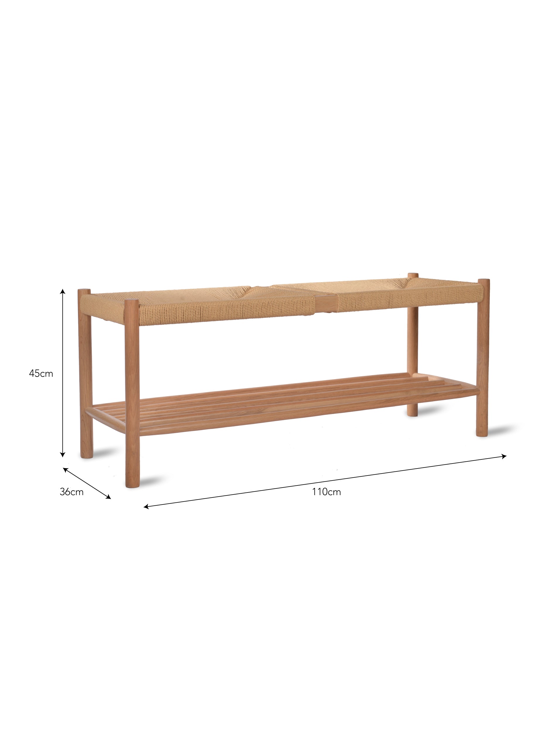 Longworth Hallway Bench Natural - Shoe Storage - Garden Trading -