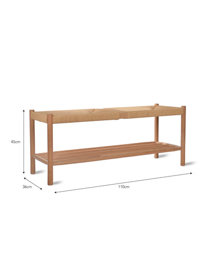 Longworth Hallway Bench Natural - Shoe Storage - Garden Trading -