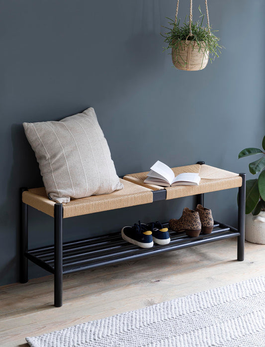 Longworth Hallway Bench Black - Shoe Storage - Garden Trading -