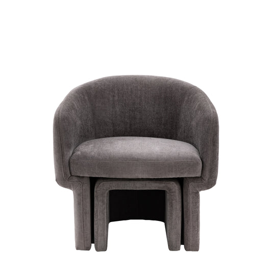 Bower Armchair Footstool Set Anthracite
