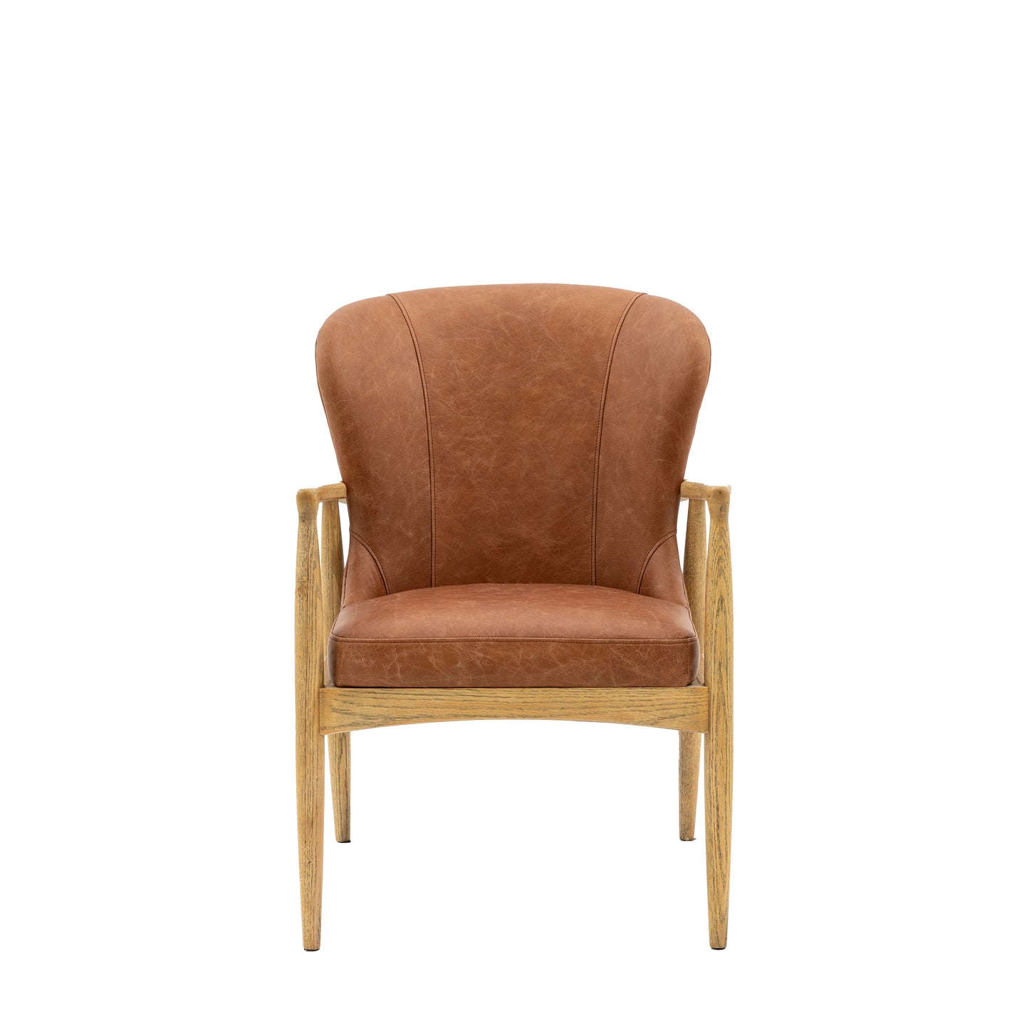 Tomos Antique Brown Leather Armchair