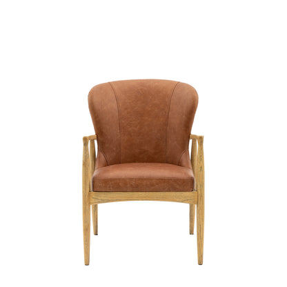 Tomos Antique Brown Leather Armchair