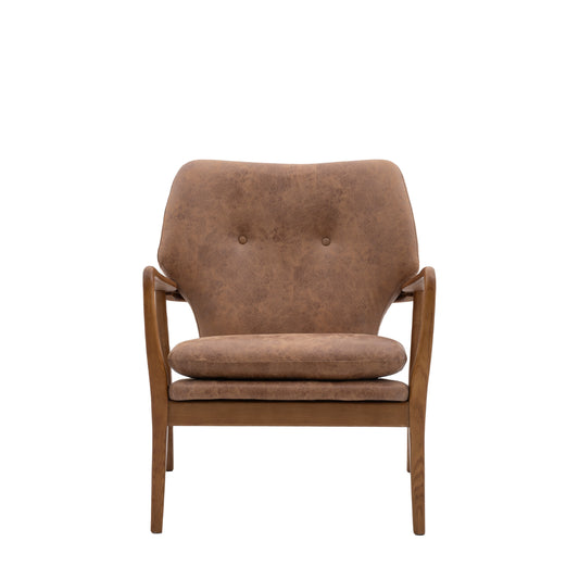 Jodi Brown Leather Armchair