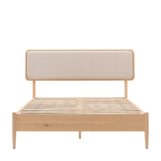 Horton Upholstered King Size Bed Natural