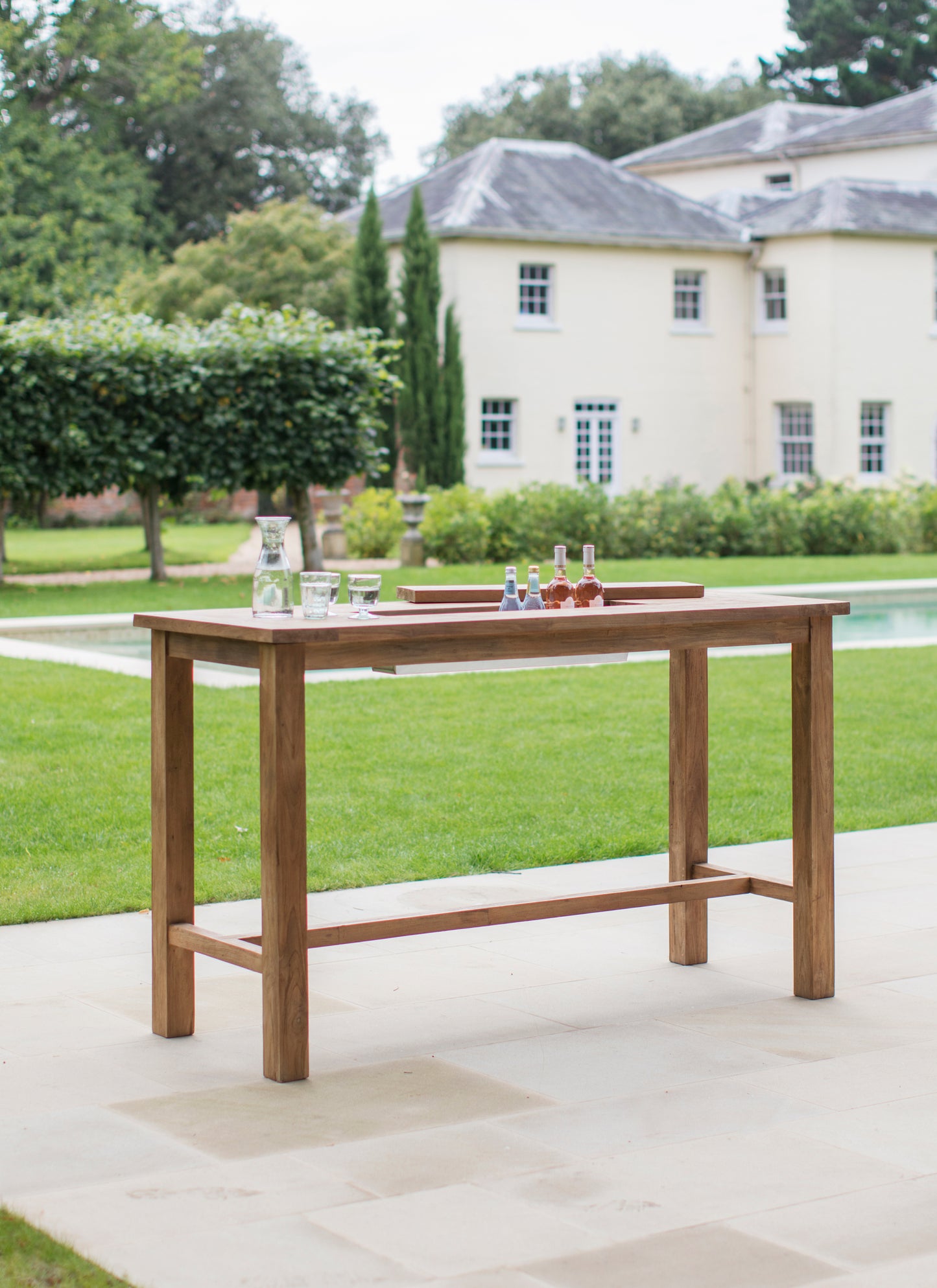 St Mawes Bar Table with Trough 180cm - Bar Tables & Sets - Garden Trading -