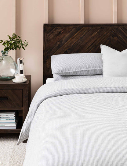 Pembridge Linen Duvet Cover King Grey & White