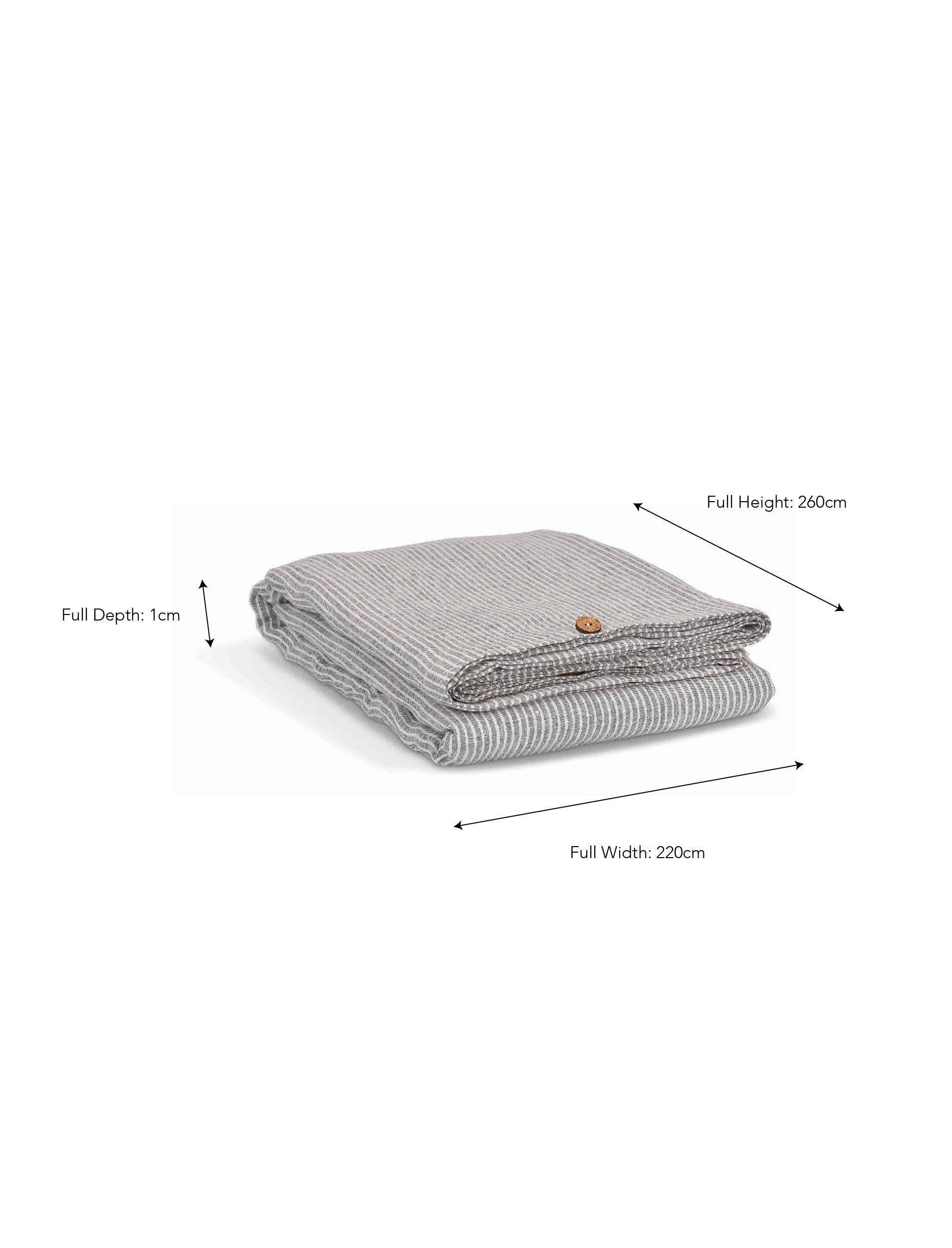 Pembridge Linen Duvet Cover Super King Grey & White - Bed Linen - Garden Trading -