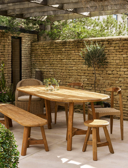 Hawthorne Oval Dining Bench Natural - Chairs & Loungers - Garden Trading -