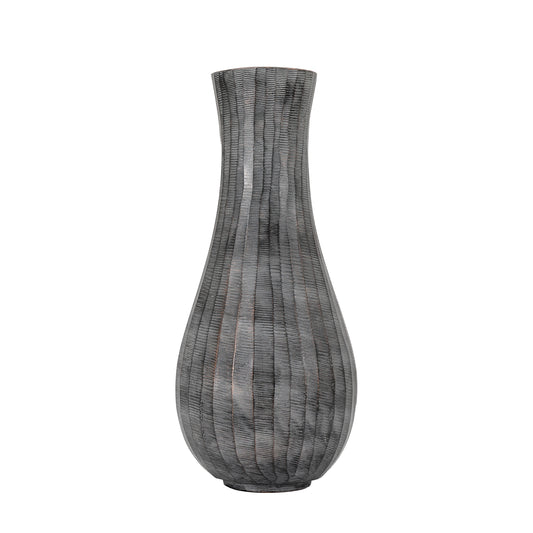 Dillan Fluted Vase Antique Grey Large