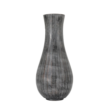 Dillan Fluted Vase Antique Grey Large