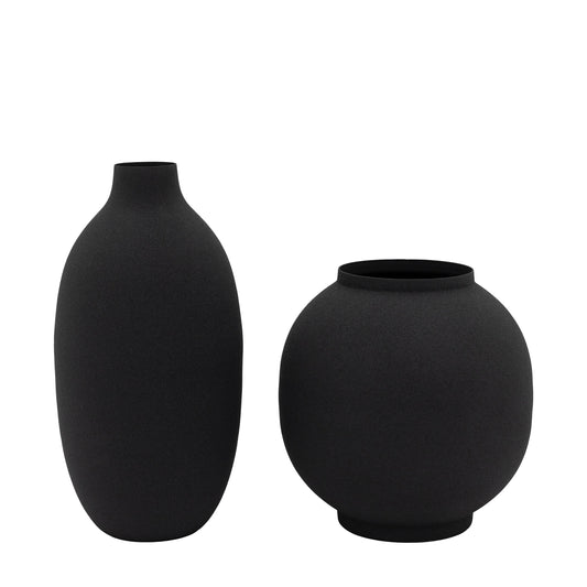 Zabra Vase Black Assorted Set of 2