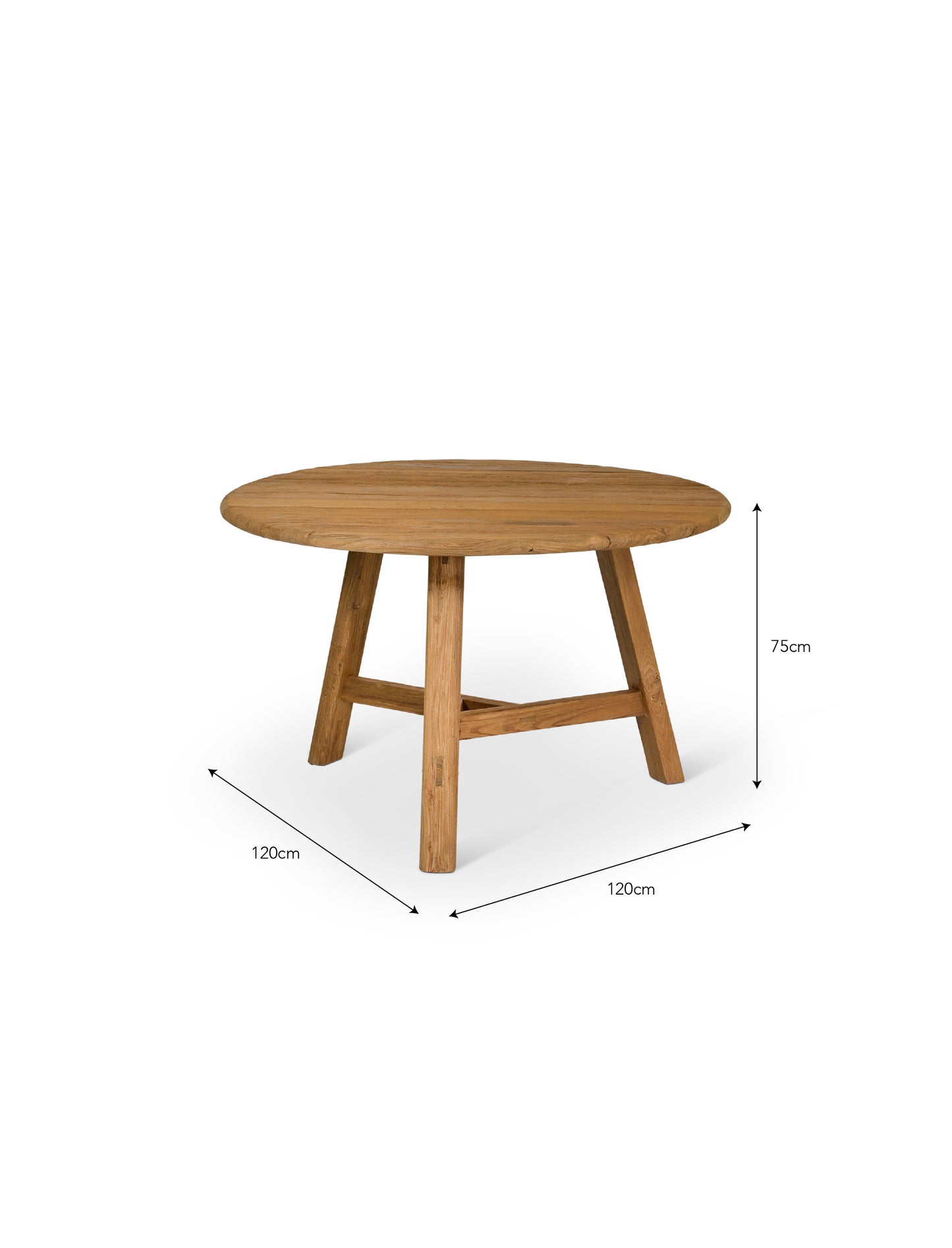 Hawthorne Round Slatted Dining Table Natural