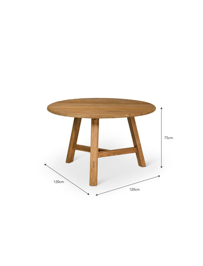 Hawthorne Round Slatted Dining Table Natural