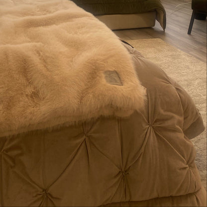 Luxe Velvet Bedspread Natural