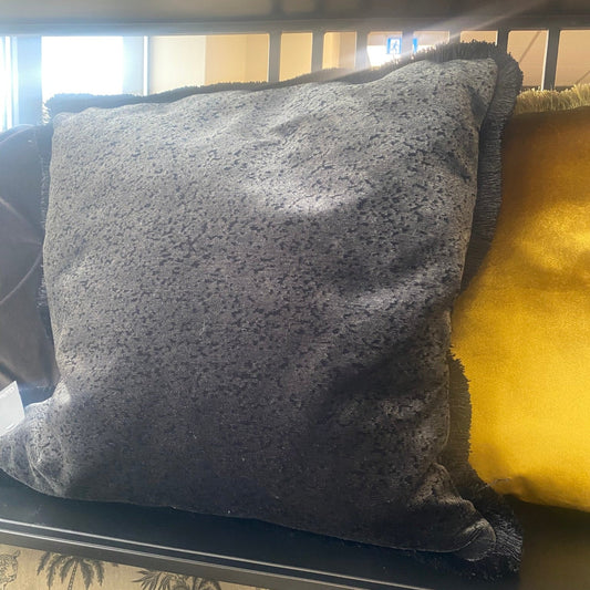 Vale Velvet Cushion Black
