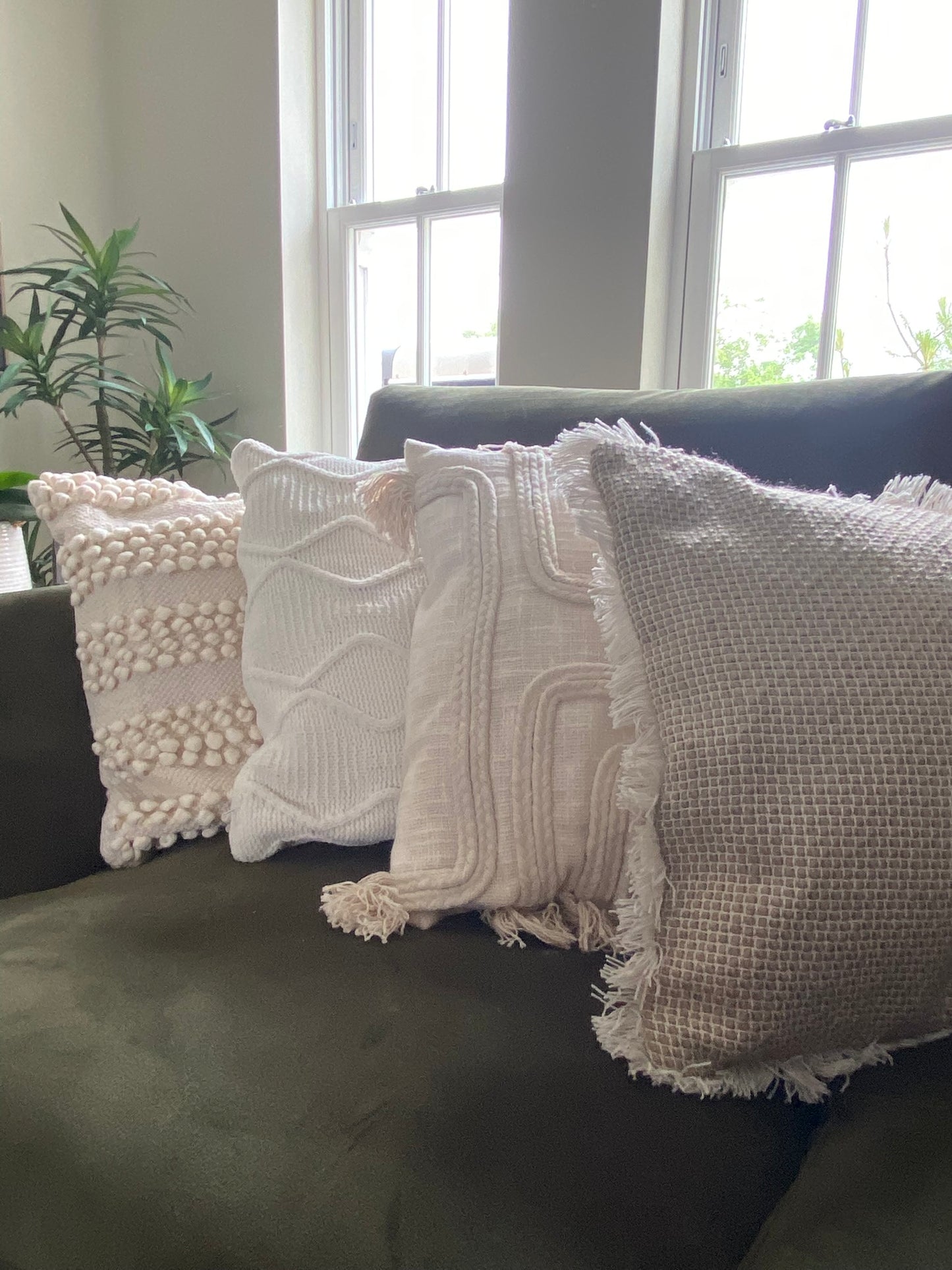 Mary Textured Cushion Cream