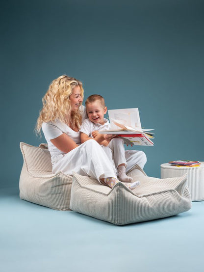 Wigiwama Square Ottoman - White