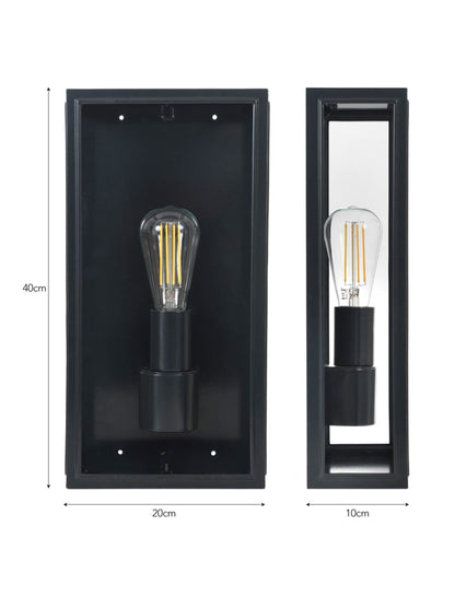 Belgrave Outdoor Lantern Tall Carbon - Wall Lights - Garden Trading -